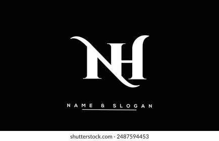 NH, HN Abstract Letters Logo Monogram