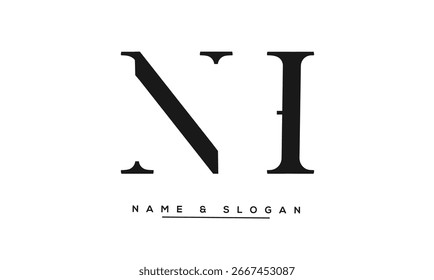 NH, HN Abstract Letters Logo Monogram