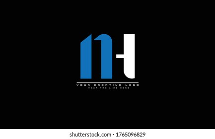 NH HN abstrakte Vektorlogo-Monogramm-Vorlage