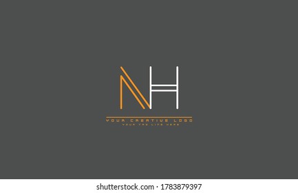 NH HN abstrakte Vektorlogo-Monogramm-Vorlage