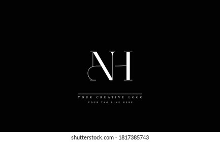NH HN abstract vector logo monogram template