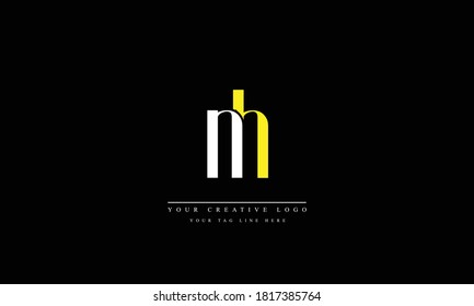 nh hn abstract vector logo monogram template