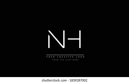 NH HN abstract vector logo monogram template