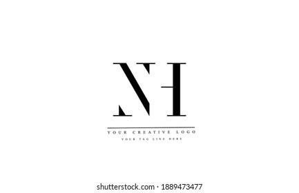 NH HN abstract vector logo monogram template
