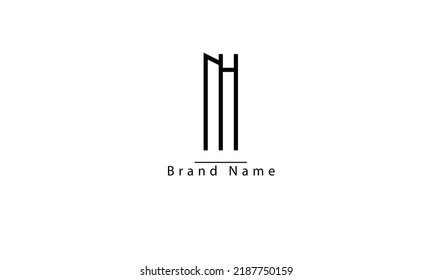NH HN N H abstract vector logo monogram template