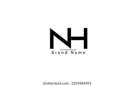 NH HN N H abstract vector logo monogram template
