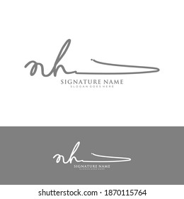 NH Initial letter handwriting and signature logo.