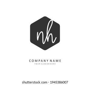 NH Initial letter handwriting and  signature logo. A concept handwriting initial logo with template element. 
