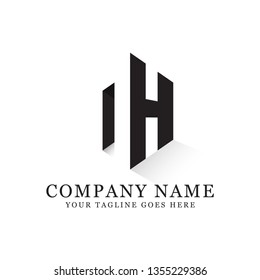 NH initial letter logo design,NH negative space vector, clean and strong brand market