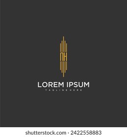 NH initial monogram business logo