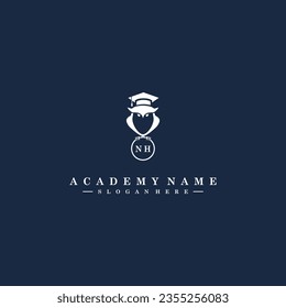 NH Initials Academy Logo Vector Art Icons and Graphics