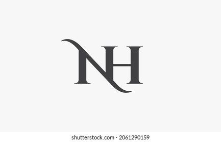 NH letter logo concept isolated on white background.