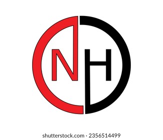 nh letter logo design element 