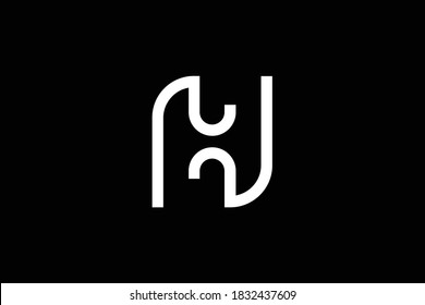 Diseño del logo de la carta NH sobre fondo de lujo. Concepto del logotipo de la letra de la letra del monograma de HN. Diseño de iconos NH. Diseño de iconos de letras elegantes y profesionales de HN sobre fondo negro. N H NH HN
