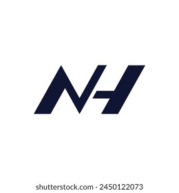 NH letters logo, monogram on white