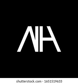 NH logo abstract monogram isolated on black background
