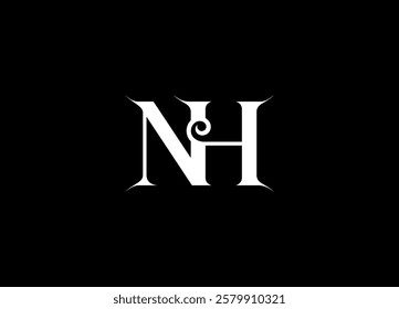 NH logo desing and monogram logo
