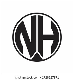 Nh Logo Monogram Circle Piece Ribbon Stock Vector (Royalty Free ...