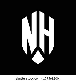 Nh Logo Monogram Emblem Shield Style Stock Vector (Royalty Free ...