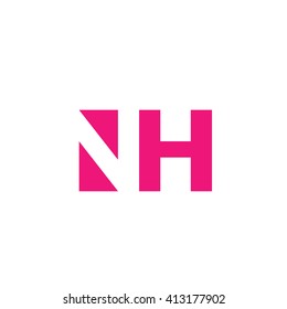 NH Logo. Vector Graphic Branding Letter Element. White Background