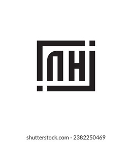 NH minimalist geometric symbol logo in high quality professional design that will print well across any print media