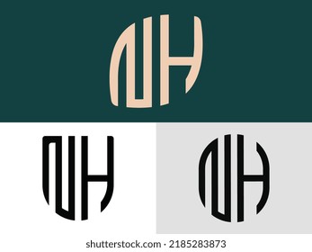 Modernes Logo-Design, Vektorbündel für den NH Anfangsbuchstaben. Es ist geeignet, für welche Firma oder Marke diese anfänglich gegründet wird.
