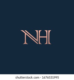 NH monogram fashion logo. N & H