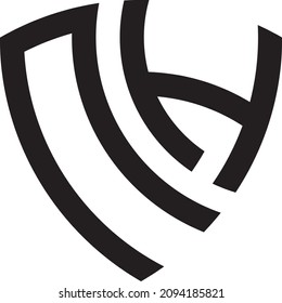 Nh monogram logo concept in black
