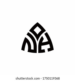NH monogram logo with modern triangle style design template isolated on white background
