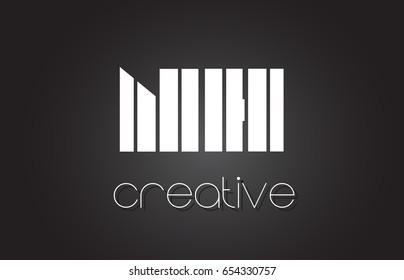 NH N H Creative Letter Logo Design With White and Black Lines.