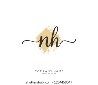 NH N H Initial handwriting logo template