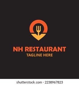 NH restaurant logo vector design illustration.eps
