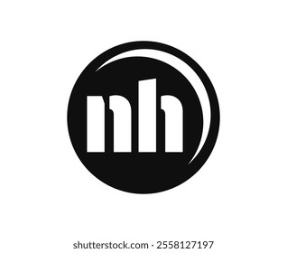 NH sport emblem or team logotype. Ball logo with a combination of Initial letter N and H for balls shop, sports company, training, club badge. Vector illustration.