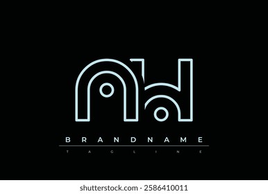NH Technology Letter Logo Template. This tech letter logo is a graphic mark that uses letters to represent a technology company.