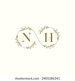 NH wedding infinity in elegant monogram with high quality professional design that will print well