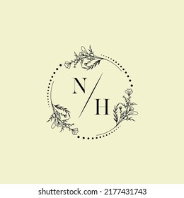 NH wedding initial logo letters in high quality professional design that will print well across any print media