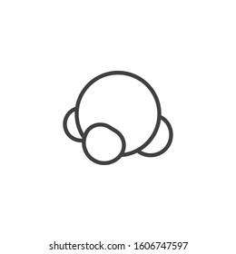 NH3 molecular structure line icon. linear style sign for mobile concept and web design. NH3 Ammonia chemical formula outline vector icon. Symbol, logo illustration. Vector graphics