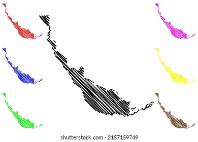 Nhamunda municipality (Amazonas state, Municipalities of Brazil, Federative Republic of Brazil) map vector illustration, scribble sketch Nhamunda map