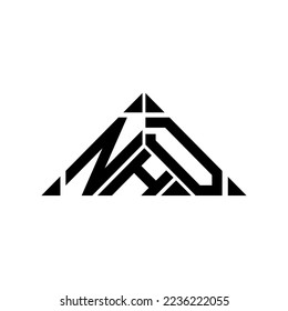 NHD Brief Logo kreatives Design mit Vektorgrafik, NHD einfach und modern Logo.