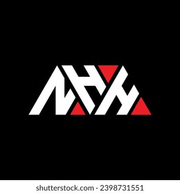 Diseño del logotipo de la letra del triángulo NHH con forma triangular. Monograma de diseño del logotipo del triángulo NHH. Plantilla de logotipo vectorial de triángulo NHH con color rojo. Logo triangular NHH Diseño sencillo, elegante y lujoso.