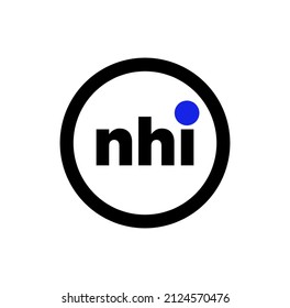 NHI company name initial letters monogram. NHI letters icon.