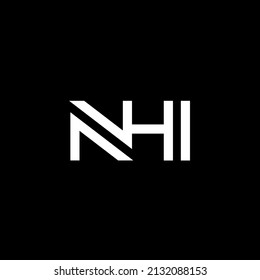 NHI initial letter template logo design