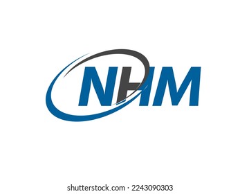 Letra NHM diseño creativo elegante del logo de swoosh