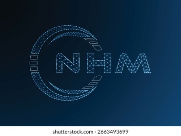 Diseño de Vector de logotipo de letra polivinílica baja NHM. Diseño de logotipo de poliéster inferior de NHM. Logotipo de poliéster bajo.