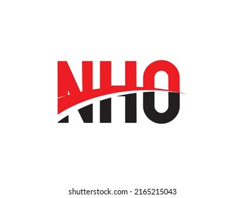 Ilustración del vector de diseño del logotipo inicial de la carta NHO
