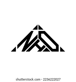 Logo de la carta NHO diseño creativo con gráfico vectorial, NHO sencillo y moderno logo.