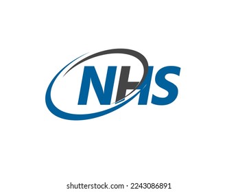 NHS letter creative modern elegant swoosh logo design