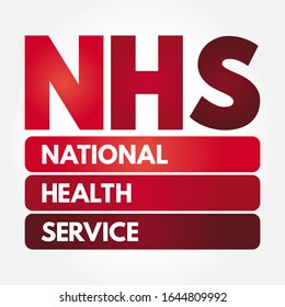 NHS National Health Service - comprehensive public-health service under government administration, acronym text concept background