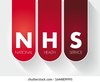 NHS National Health Service - comprehensive public-health service under government administration, acronym text concept background