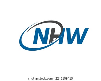 NHW letter creative modern elegant swoosh logo design